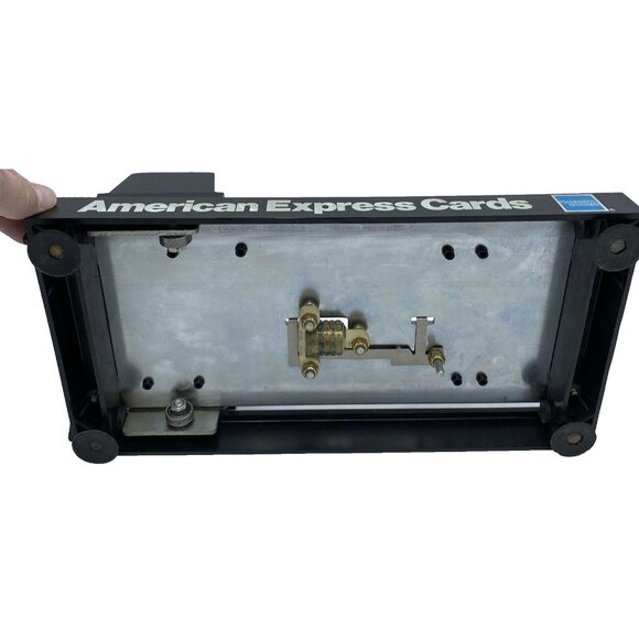 Vintage American Express Credit Card Portable Manual Imprint Machine Slider - Picture 6 of 11